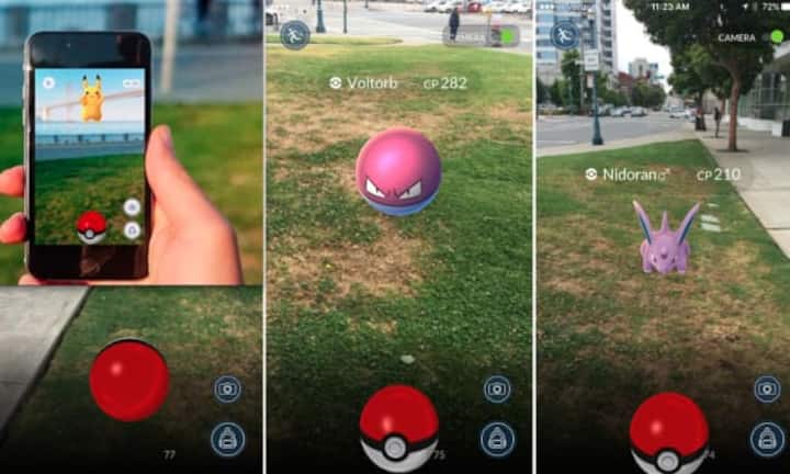 Begeisterte Pokémon-Fans brauchen natürlich das Elektro-Monster Pikachu (l.) in ihrer Sammlung. Ebenso wie Voltobal (M.) sucht man es am besten in der Nähe von Gewerbeparks.