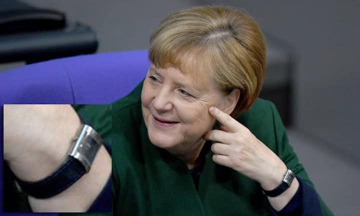 Noch bescheidener ist die mächtigste Frau der Welt. Angela Merkel trägt eine Uhr der deutschen Lifestyle-Marke Boccia. Die Boccia Titanium gibt es für 89 Euro zu kaufen.