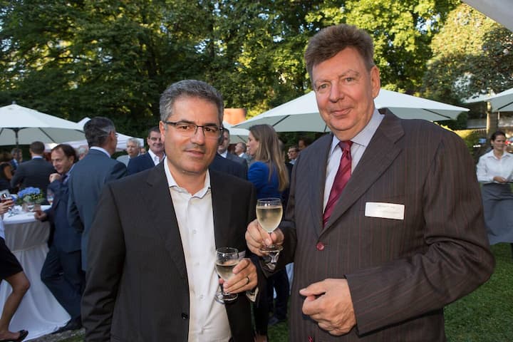 Leonardo de Luca, Chairman of the Board, Helvetic Airways AG; Michael P. Sarp, Präsident, Alphazirkel Schweiz