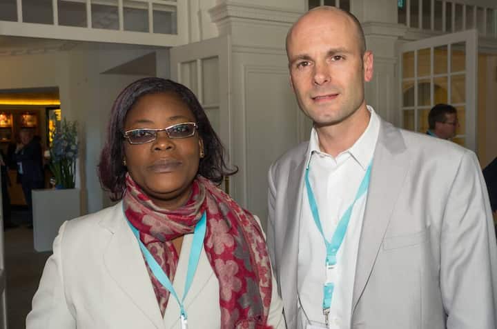 Solange N'Guessan, Director Union des Coopératives Agricoles de San Pedro, Elfenbeinküste; Bart Willems, Managing Director, SIC Ccacaos, Kamerun