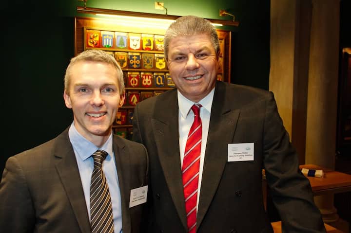 Jack G.N. Clemons, CEO, Bata Shoe Organization; Johannes Müller, CEO, Dätwyler Cabling Solutions AG.