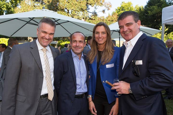 Thomas C. Ahlburg, CEO, Stadler Bussnang; Markus Sauerbruch, Geschäftsführer, Stadler Altenrhein AG; Daniela Spuhler-Hoffmann, VR-Delegierte, Esslinger AG Bauunternehmung; Peter Spuhler, CEO & VR-Präsident, Stadler Rail AG