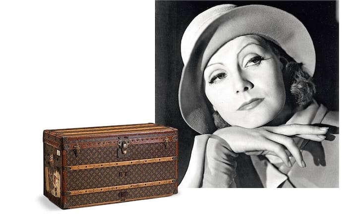 Greta Garbo, 1905–1990: Sie wollte den Filmproduzenten Louis B. Mayer dazu bringen, sie zur bestbezahlten Schauspielerin Hollywoods zu machen. Und sie reiste nie ohne ihren Louis-Vuitton-Schuhkoffer – mit orangefarbenen Filzfächern.