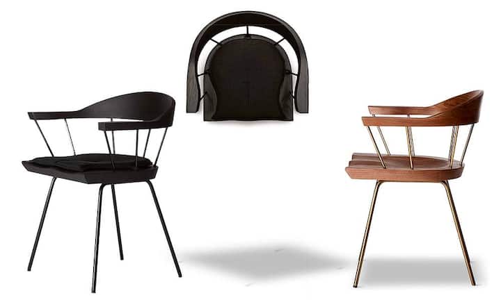 Grazil: Mit dem Spindle Chair feiern die beiden Amerikaner Craig Bassam und Scott Fellows den zehnten Geburtstag ihres gemeinsamen Schaffens. Entstanden ist ein zeitloser Stuhl, massiv und doch elegant, grazil und doch stabil. Er kombiniert massive Holzteile mit schlanken Metallelementen. Jedes Stück wird in den USA von Hand gefertigt. Das Holz – Esche oder Nussbaum – stammt aus Wäldern der amerikanischen Ostküste. Wohnbedarf