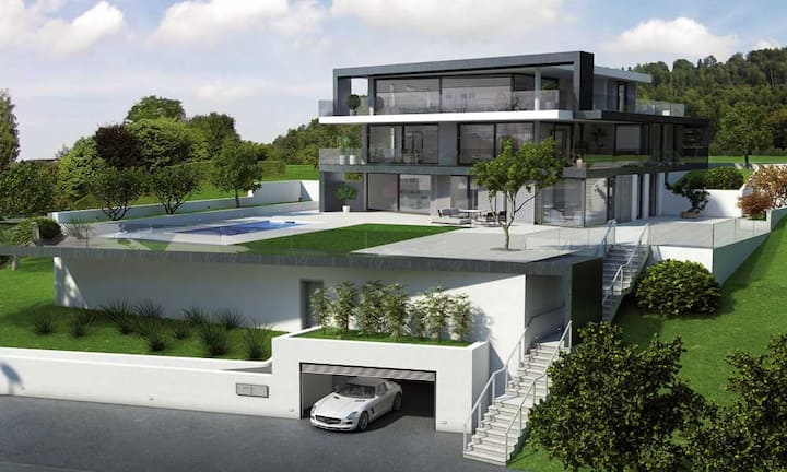 Das sanft ansteigende und knapp 2‘000 Quadratmeter grosse Grundstück an Hanglage liegt im Zuger Villenquartier - angrenzend an einen beschaulichen Erholungsraum und eine gepflegte Landwirtschaftszone.