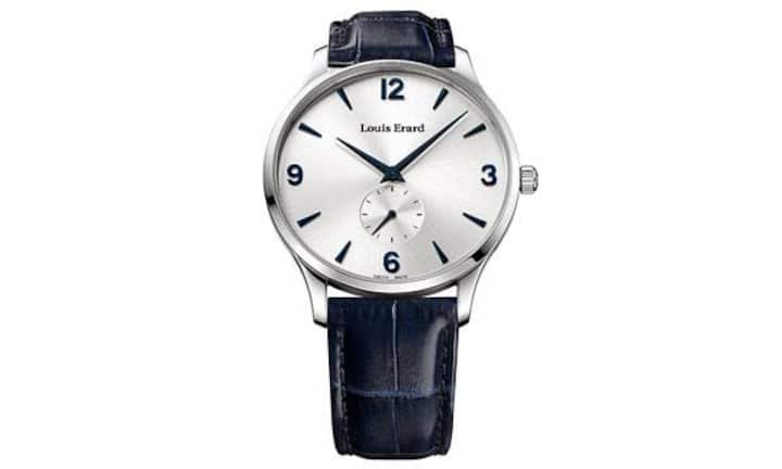 Cooler Klassiker: Louis Erard achtet aus Prinzip auf eine faire Balance von Preis und Leistung. Alain Spinedi hat daraus für seine Marke eine Philosophie gemacht. Die Preise seiner mechanischen Uhren der Heritage Collection beginnen bei 780 Franken. Das coole extraflache Modell 1931 mit dem Saphirboden, das in Basel sein Début gibt, bringt alle Voraussetzungen mit, um den Markt aufzurollen. 1335 Franken.