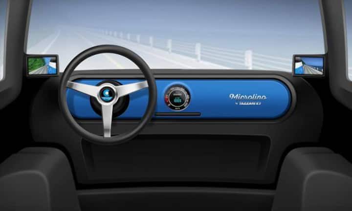 Das Steuerrad befindet sich wie beim Original in der Tür.