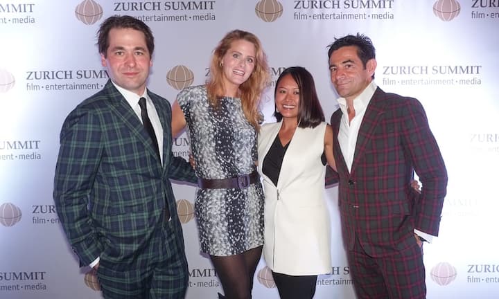 Gastgeber Karl Spoerri; Amy Baker, Co-Founder Film Finance Forum; Katerhine Winston, Co-Founder, Film Finance Forum; Schoscho Rufener, Gastgeber