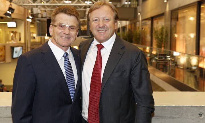 v.l.n.r. Hans-Ulrich Müller; Präsident Swiss Venture Club,  Hans-Ulrich Meister; CEO CS-Schweiz-Chef