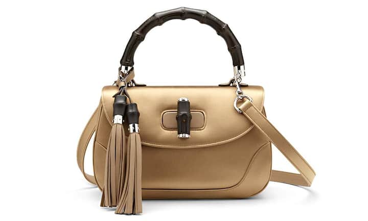 Gucci Tasche: New Bamboo, Special Edition in goldenem Duchesse, Preis auf Anfrage.