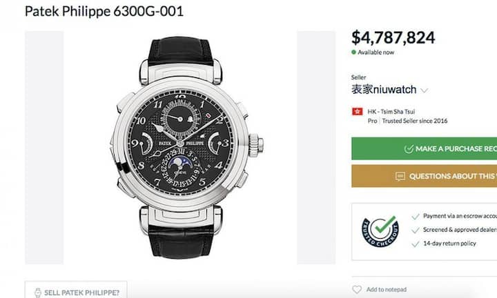 ... und kostet 4,8 Millionen Franken. Da lohnt es sich persönlich vorbeizugehen und einen oder zwei Experten mitzubringen, wenn man die Uhr tatsächlich haben will.
Bilder: Hersteller/Chrono24