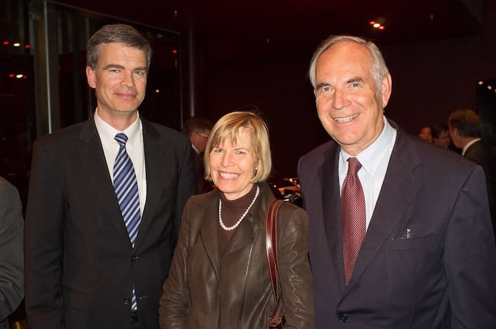 Jan Atteslander, Mitglied der Geschäftsleitung economiesuisse; Erika Forster; Ueli Forster, CEO Forster Rohner AG