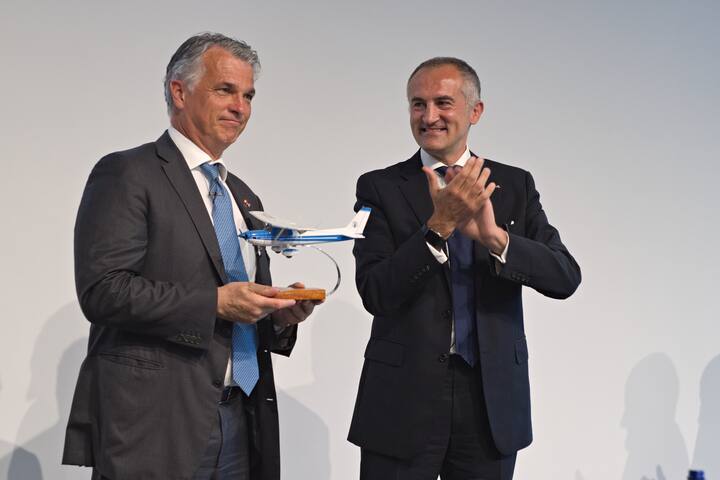 Sergio Ermotti, UBS, abtretender Präsident AMCHAM;Silvio Napoli, Schindler AG, neuer Präsident AMCHAM ab 2019
