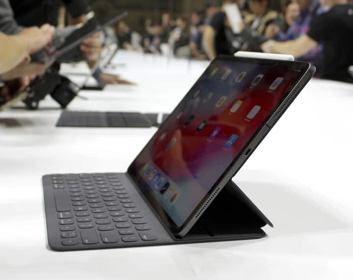 Photo taken on Oct. 30, 2018, in New York shows Apple Inc.'s new iPad Pro. (Kyodo)==Kyodo(Photo by Kyodo News via Getty Images)