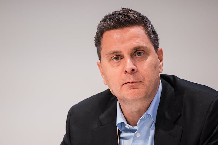 <p>Foto: Stefan Bohrer, Basel, 30.1.25: 2024 full-year results media conference of pharmaceutical company Roche in Basel, Switzerland. Dr. Thomas Schinecker, CEO.</p>