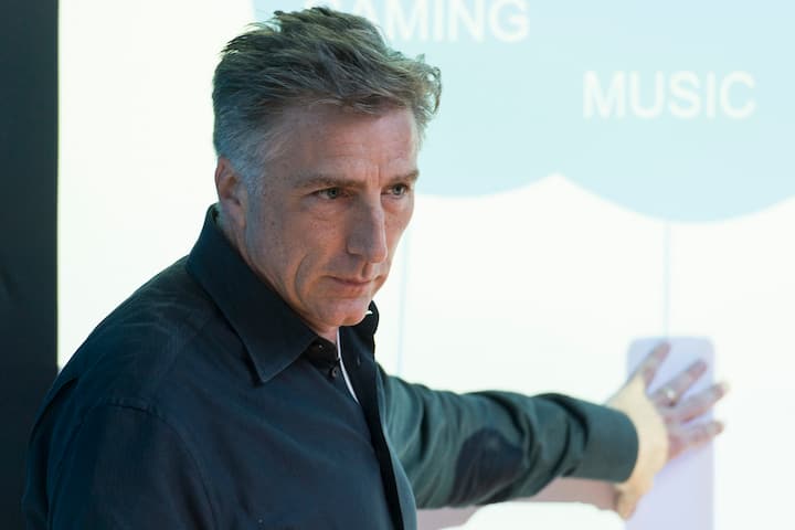 Bracken Darrell, CEO Logitech, spricht anlaesslich der Bilanzmedienkonferenz des Computerzubehoer-Herstellers Logitech, am Mittwoch, 26. April 2017, in Zuerich. (KEYSTONE/Thomas Delley)..
