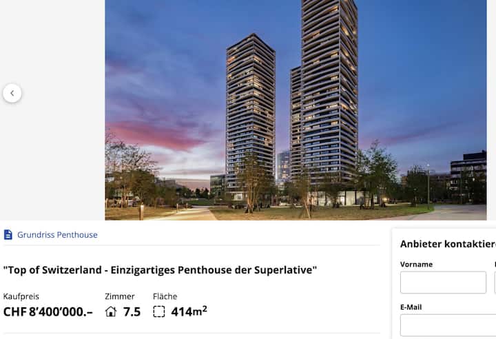 <p>8,4 Millionen Franken für 414 Quadratmeter und eine spektakuläre Aussicht.</p>