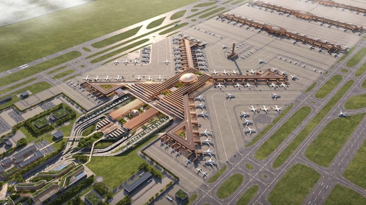 <p>Der Flughafen wird X-förmig gebaut. Das hat mehrere Gründe.</p>
