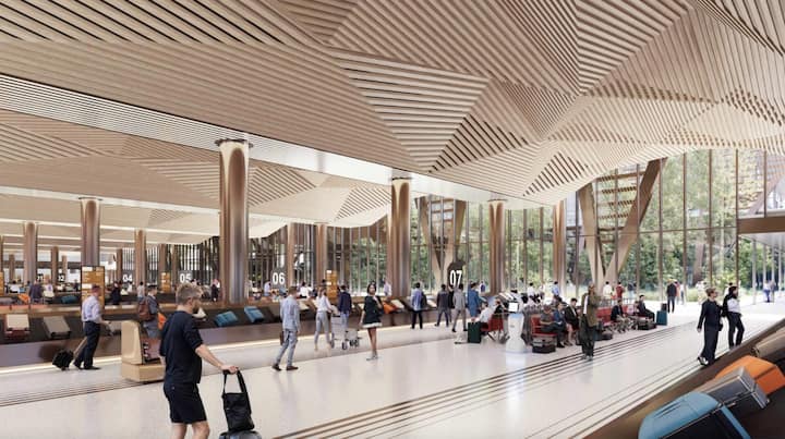 <p>Moderne Architektur prägt den neuen Mega-Flughafen.</p>