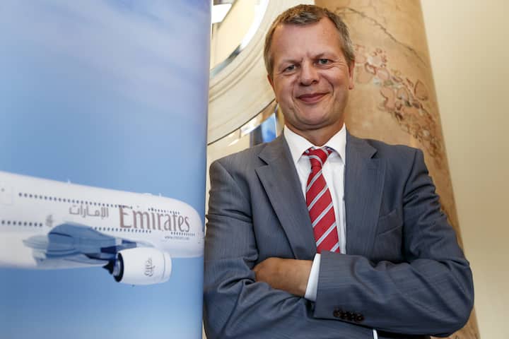 Juerg Mueller, General director of Emirates Airlines for Switzerland, poses for the photographer, in Geneva, Switzerland, Tuesday, July 29, 2014. (KEYSTONE/Salvatore Di Nolfi)