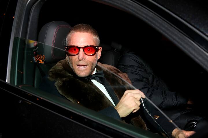 ST MORITZ, SWITZERLAND - 17: Lapo Elkann arrives to the wedding party of Stavros Niarchos III. and Dasha Zhukova on January 17, 2020 at Hotel Kulm in St. Moritz, Switzerland. (Photo by Gisela Schober/Getty Images)