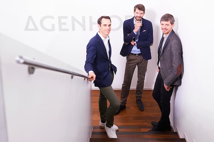 Edouard Meylan (links) mit den Gebrüdern Wiederrecht.