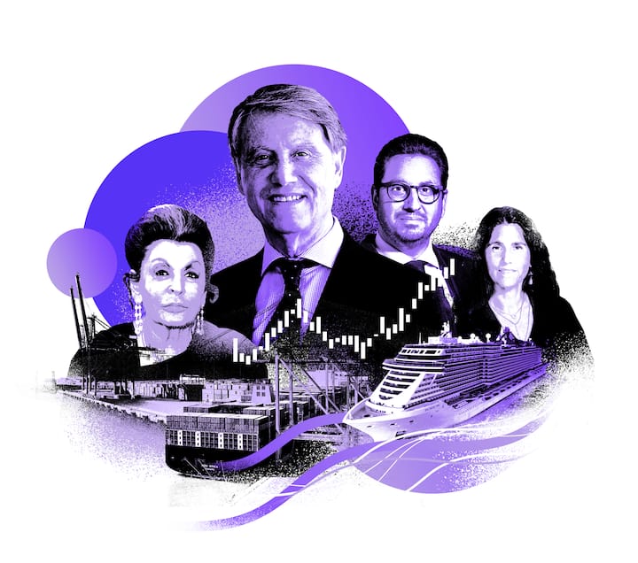 850 Schiffe und über 200 000 Mitarbeitende in 675 Büros: ­Rafaela und ­Gianluigi Aponte mit ihren ­Kindern Diego und Alexa (v.l.).