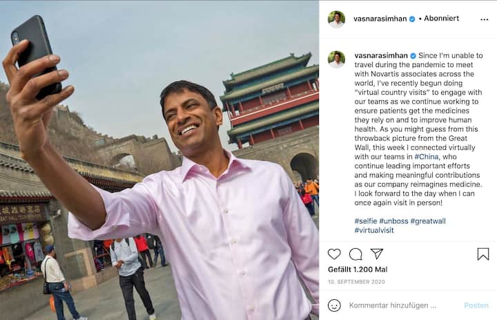 Novartis-CEO Vas Narasimhan auf Facebook
