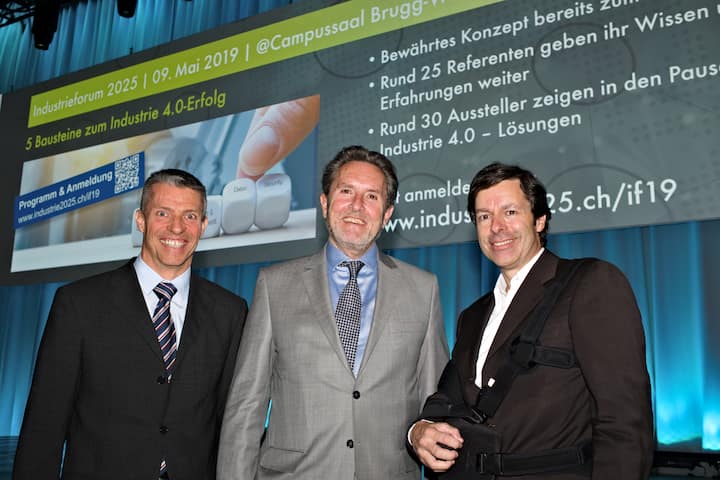 Philipp Spaeti, CTO, IBM Switzerland; Peter Grütter, Präsident, asut; Philipp Metzger, Direktor, BAKOM