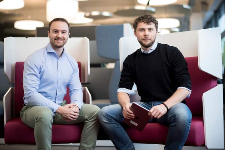 Philipp Wustrow, links, und Tobias Wolf, rechts, vom Start Up Onlinedoctors, aufgenommen am Mittwoch, 16. Januar 2019 in Sankt Gallen.