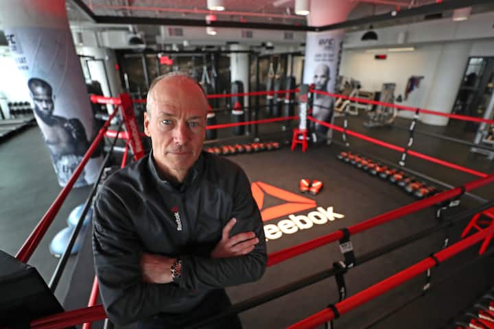 BOSTON, MA - MARCH 22: Reebok president Matt O'Toole stands in a boxing ring at Reebok's new space in Boston at the Innovation and Design Building on March 22, 2018. (Photo by David L. Ryan/The Boston Globe via Getty Images)