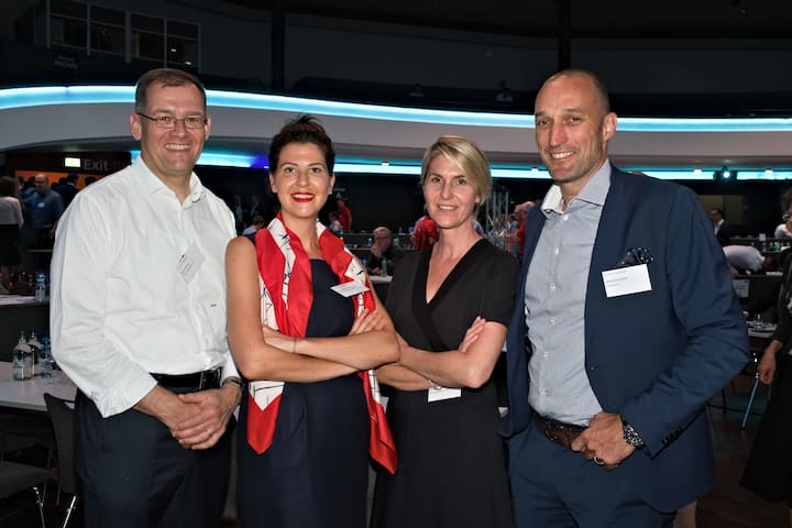 Rolf Höpli, Zühlke Engineering AG; Melanie Tschugmall, Zühlke Engineering; Ladina Caduff, Microsoft Schweiz GmbH; Martin Bürki, Ericsson AG