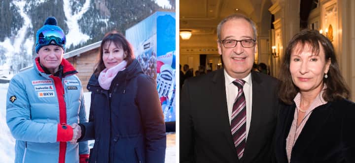 Suzanne Thoma mit Urs Lehmann und Suzanne Thoma mit Guy Parmelin