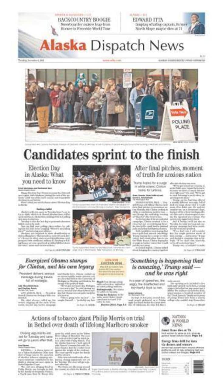 Alaska Dispatch News: «Die Kandidaten nähern sich der Ziellinie»