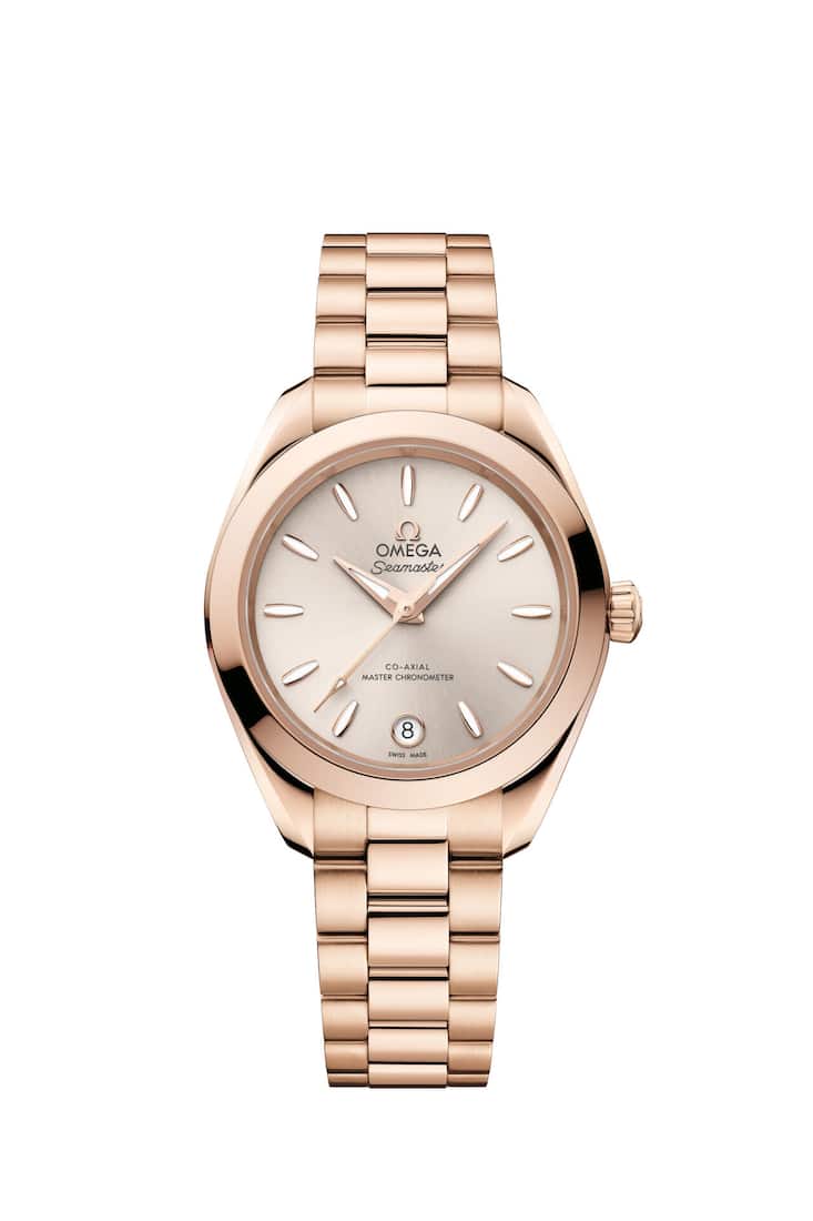 Die Omega Seamaster Aqua Terra aus Sedna-Gold.