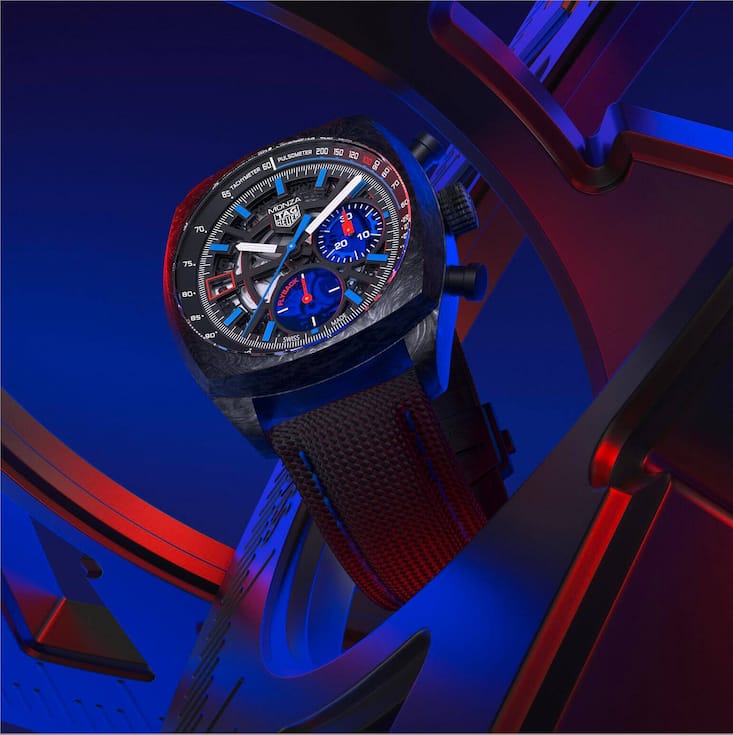 Die TAG Heuer Monza mit Flyback-Funktion wurde auch schon von Frédéric Arnault, CEO von TAG Heuer, getragen.