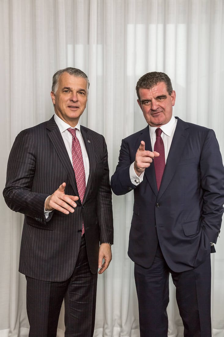 HZ GesprÃ¤ch mit Peter Spuhler und Sergio Ermotti.Portrait ZusammenFotografiert in ZÃ¼rich am 19.11.2018