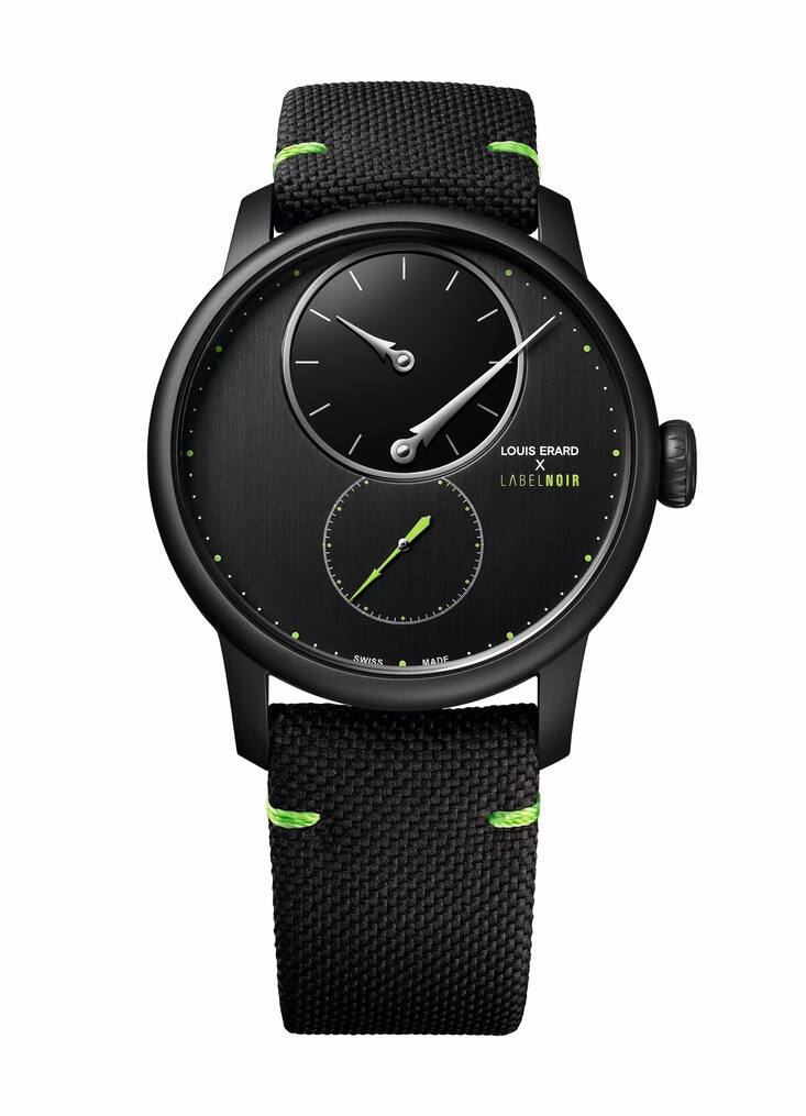 Le Régulateur Louis Erard x Label Noir gibts für 3500 Franken.