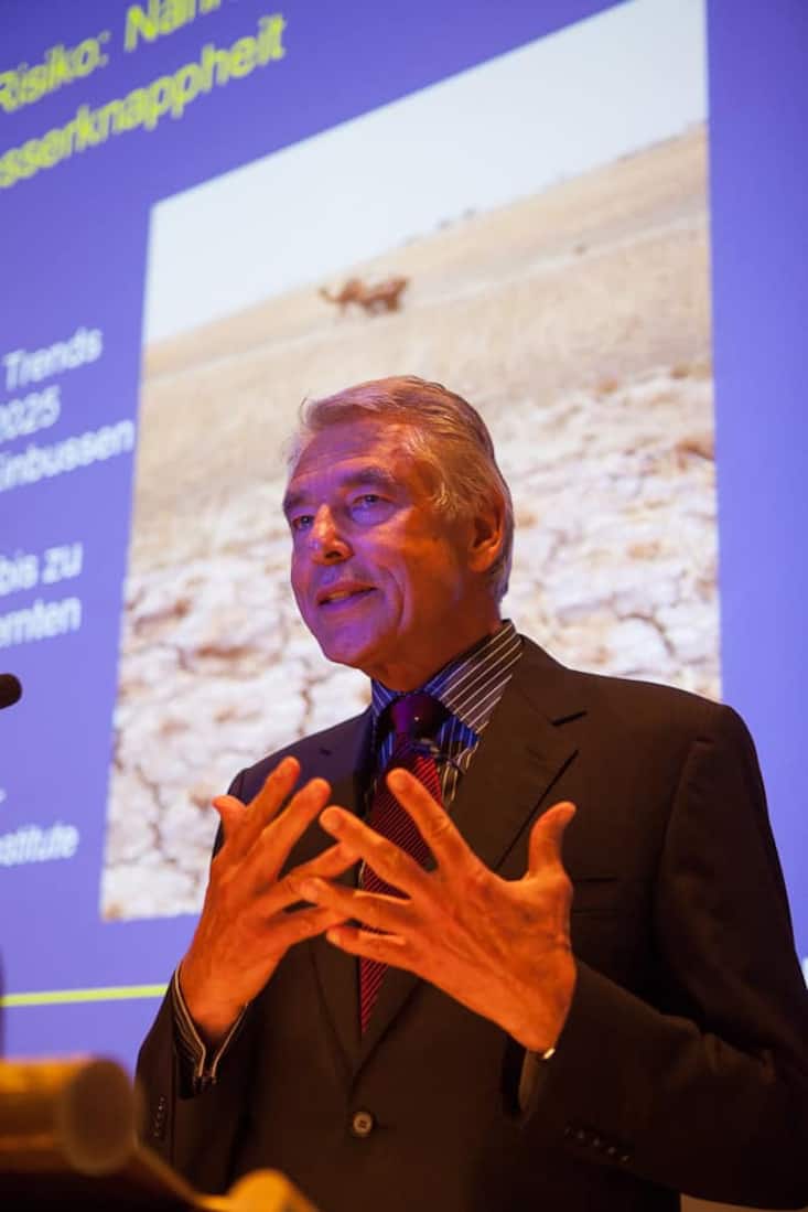 Peter Brabeck-Letmathe, VR-Präsident Nestlé S.A.bei seiner Rede zum Thema "Wasser"
