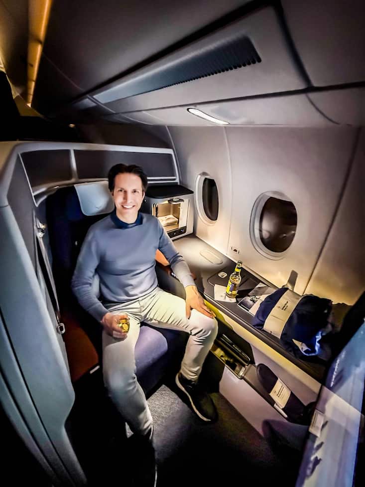 Kolumnist Koenig in der Allegris Business Class.