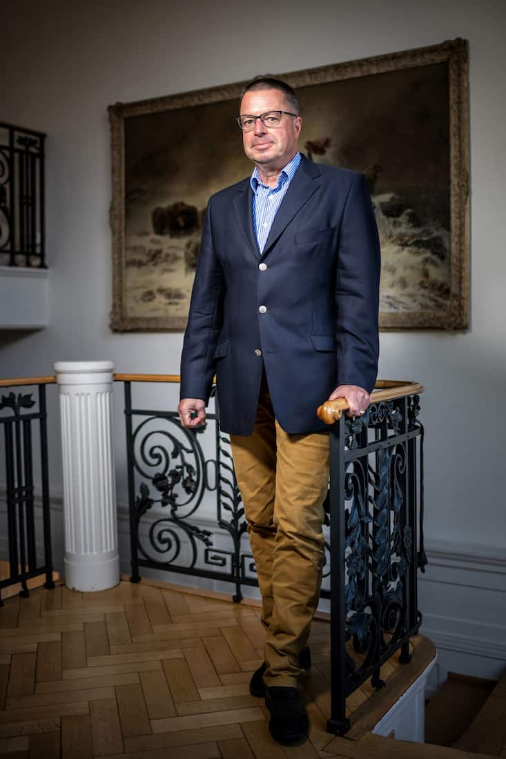 Privatbankier. Matthias Preiswerk von der Privatbank Baumann & Cie in Basel ist noch einer der letzten Privatbankers der Schweiz. Aufgenommen am 08.10.2018 in Basel. Bild Â© Remo Naegeli