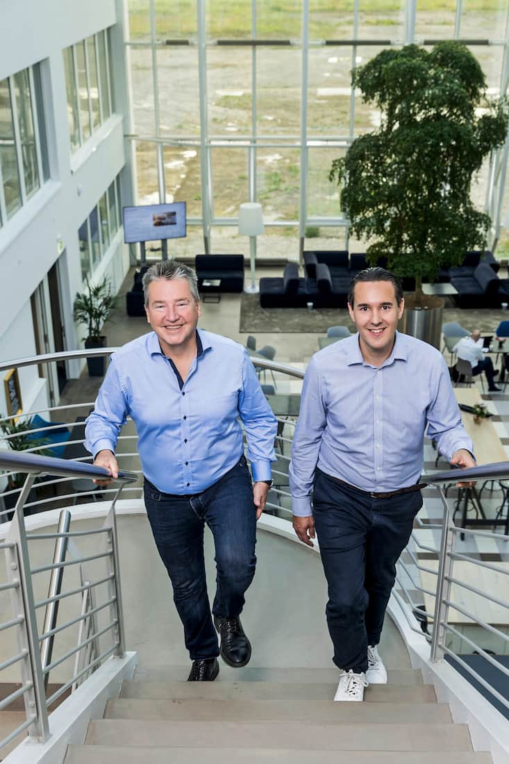 Schillig (links) und Steiner erhalten bei Venture Kick rund 850 Bewerbungen pro Jahr. Das sind Businessideen aus Schweizer Universitäten, die in einem Startup umgesetzt werden sollen.