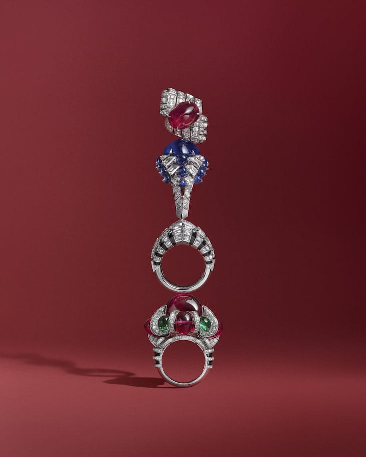 <p>Exquisite Cocktailringe aus der aktuellen Haute-Joaille-rie-Kollektion «En équilibre», harmonisch vereint.</p>