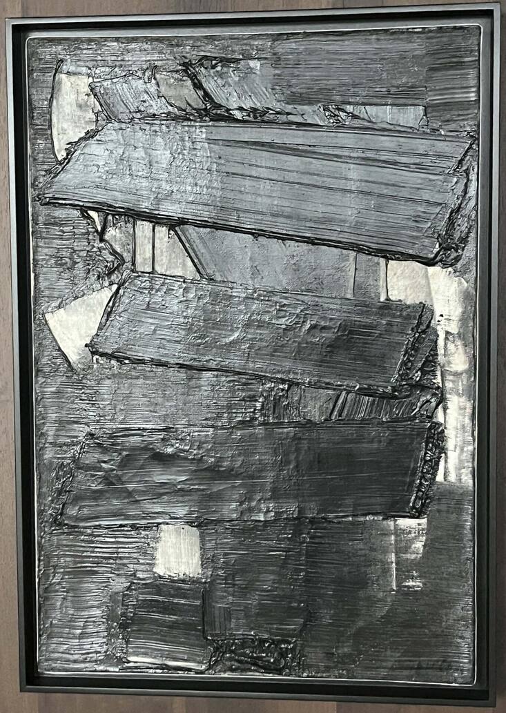 <p>«Peinture 6 novembre 1958», 1958, Pierre Soulages (1919–2022), Öl auf Leinwand, 55 × 38 cm, Privatsammlung Schweiz.</p>
