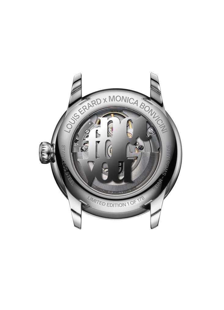 <p>Künstleruhr von Louis Erard mit Monica Bonvicini</p>