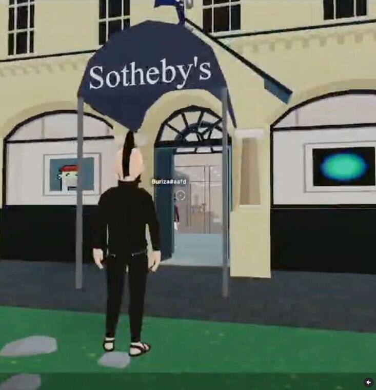 MODERNE KUNST Das Auktionshaus Sotheby’s versteigert NFT-Kunst in seiner Filiale auf Decentraland.