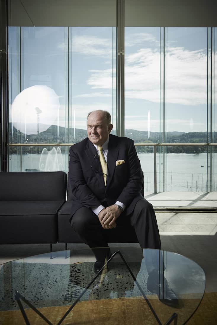 Walter Kielholz am Hauptsitz der Swiss Re in Zürich 2019