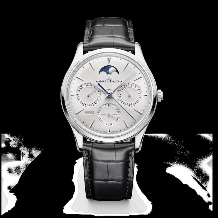 <p>Jaeger-Lecoultre Master Ultra Thin Perpetual Calendar: Flach, fein, französisch elegant: Nur 9,2 Millimeter Höhe, Kaliber 868 AA, klassischer Purismus. Circa 27 100 Franken</p>