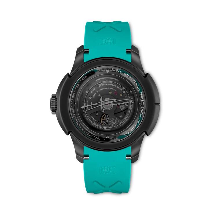 Toto Wolff Wearing the Big Pilotâs Watch Shock Absorber XPL Toto Wolff x Mercedes-AMG PETRONAS Formula One⢠Team (Ref. IW356201)