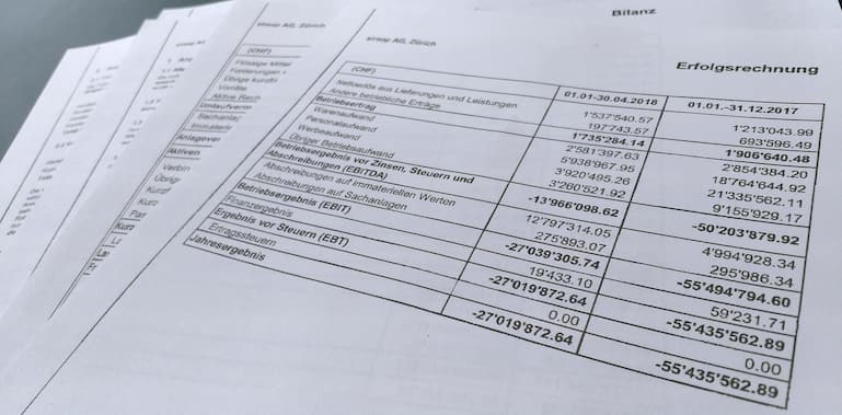 Beim Handelsregister Basel-Stadt hinterlegte Unterlagen: Jahresverlust 2017 von 55 Millionen Franken.